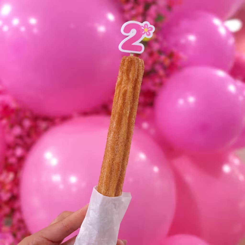 Fresh churros with drizzles