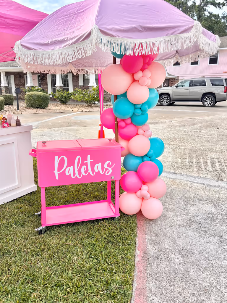 Paletas cart setup for events in Houston